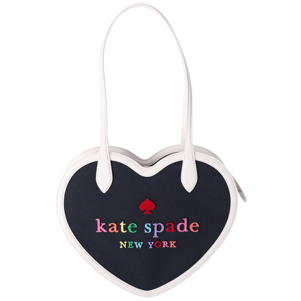 Kate Spade Rainbow Collection Love Shack Heart Tote Blue Multi Logo - Picture 1 of 5